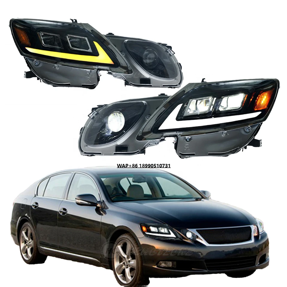 

Новые автомобильные светодиодные фары в сборе, передние лампы для Lexus GS450h 2006-2011 GS300 GS350 GS430 GS460 6000k Цвет 3-го поколения