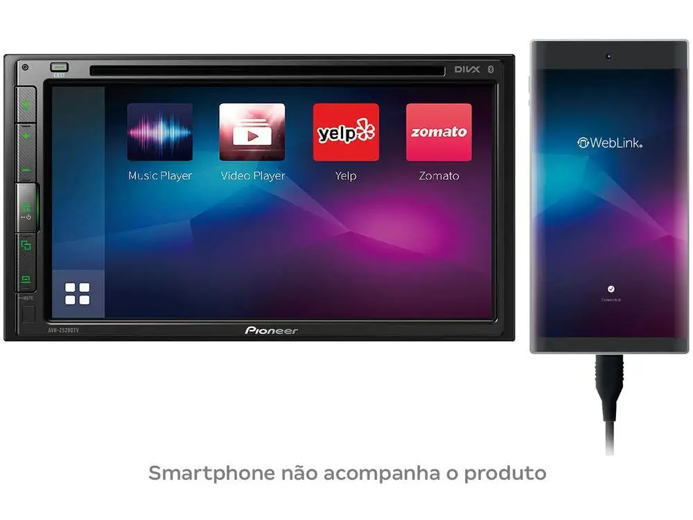 Multimedia Receiver Pioneer AVH-Z5280TV LCD 6,8 ”2 Din Touch Resistive Apple CarPlay and Android Auto