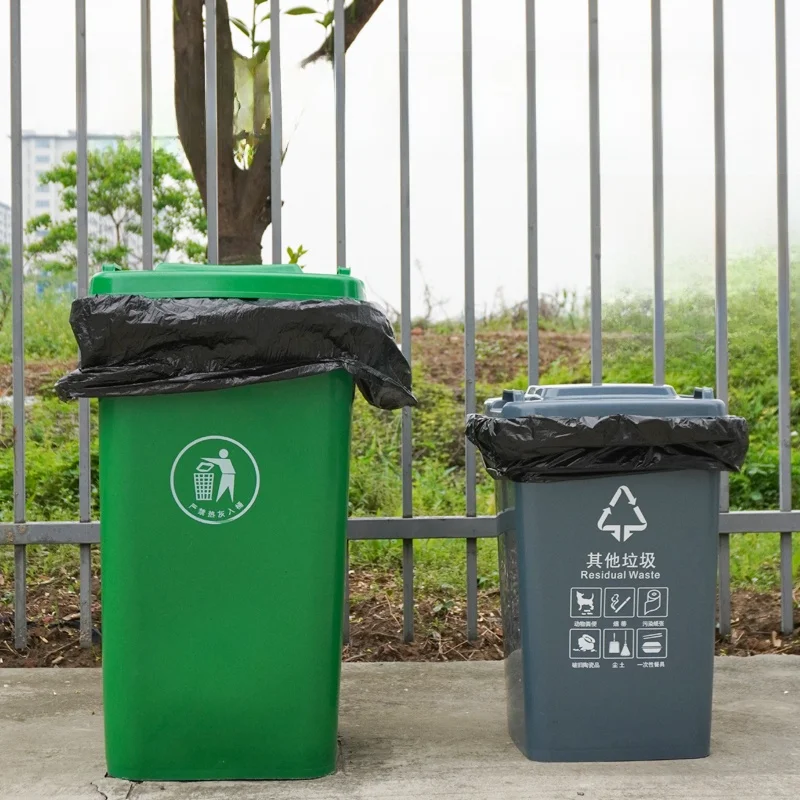 大型の厚手の黒いプラスチック製ゴミ袋-業務用-20枚入り-エクストラ厚-30-ホテル向け適切な衛生-使い捨て袋