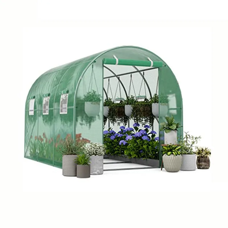 

Outdoor UV Protected Mini Portable Gardening HDPE Mesh Plastic Tunnel Greenhouse Small Shelving Greenhouse For Herb Flower