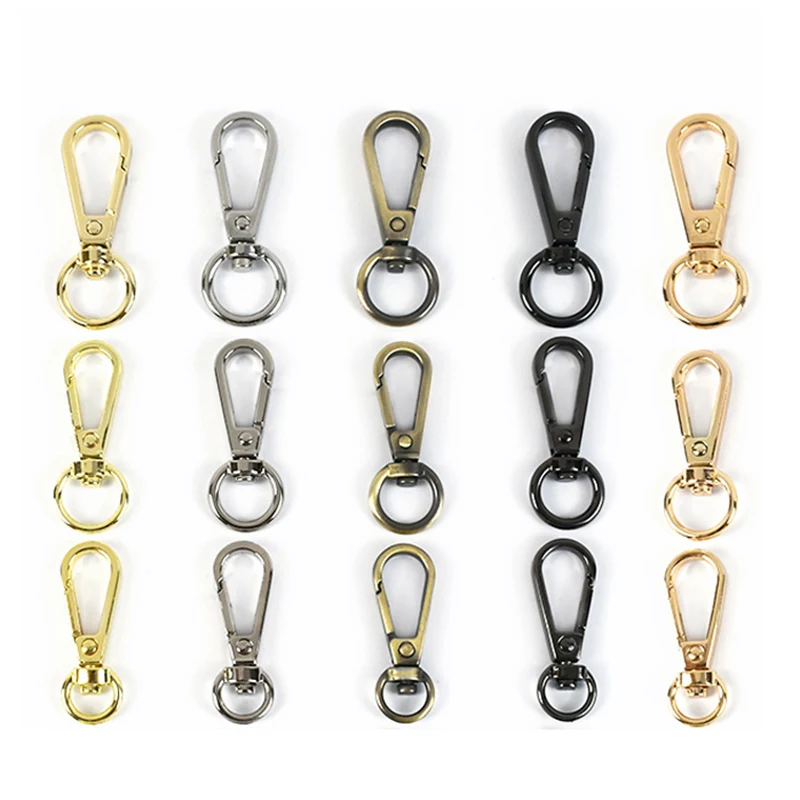 50Pcs 8/10/13mm Metal Bag Strap Buckle KeyChain Swivel O-ring Snap Hook Mini Carabiner Lobster Clasp Trigger Clip Clamp Hardware