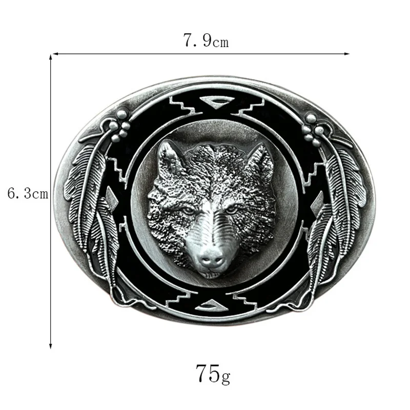 Wolf head belt buckle western ethnic style