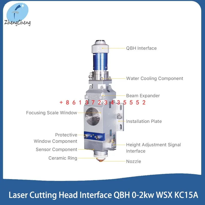 

Laser Cutting Head Interface QBH 0-2kw WSX KC15A Cutting Head Metal Cutting CL100 FL125 for for Cutting Machine