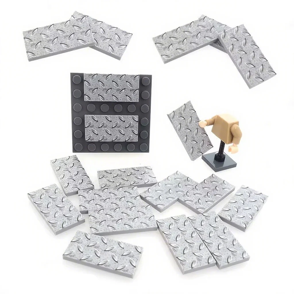 10pcs MOC scene with building blocks, multipurpose 2×4 flat panel, printed pattern, DIY assembled building block toys.