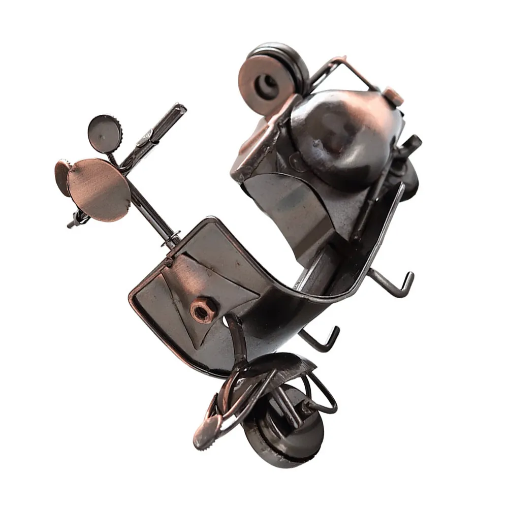 Retro Iron Motorcycle Sculpture Vintage Motorbike Decoration for Living Room Office Cafe Bar Man Cave Home Decor Iron Desktop
