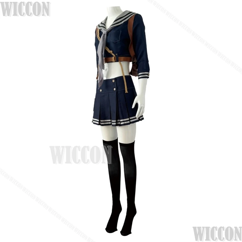 طفل دمية مصاصة فيلم لكمة فتاة شابة جميلة تأثيري فستان أزرق زي مدرسي أمريكي امرأة هالوين نافيداد كرنفال