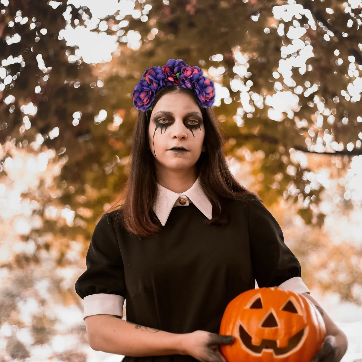 

Artificial Flower Headb Women Crown Fabric Halloween Floral Headdress Photo Props Cosplay Party Accessories Sweet