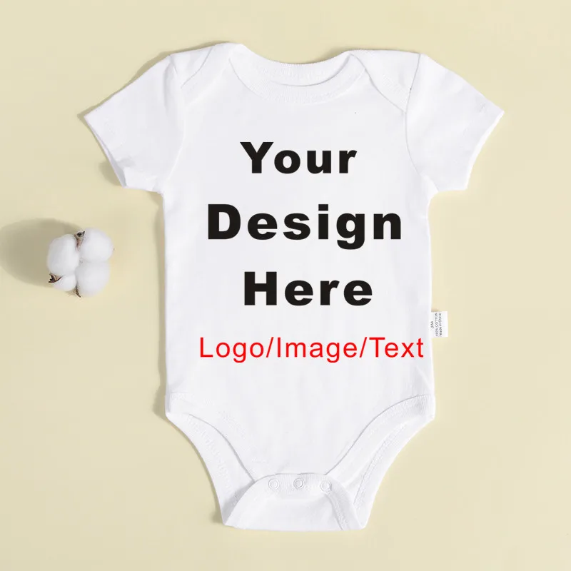 DIY YOUR Deisng Newborn Customization Bodysuit Long Sleeve & Short Sleeve Jumpsuit Simple CUSTOM TEXT Baby Romper