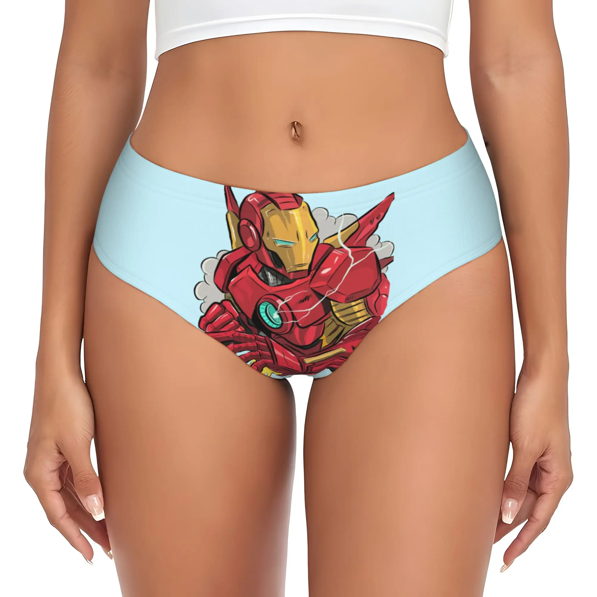 

Custom Iron Anime Man Brief Panties Womens Breathable Stretch Underwear