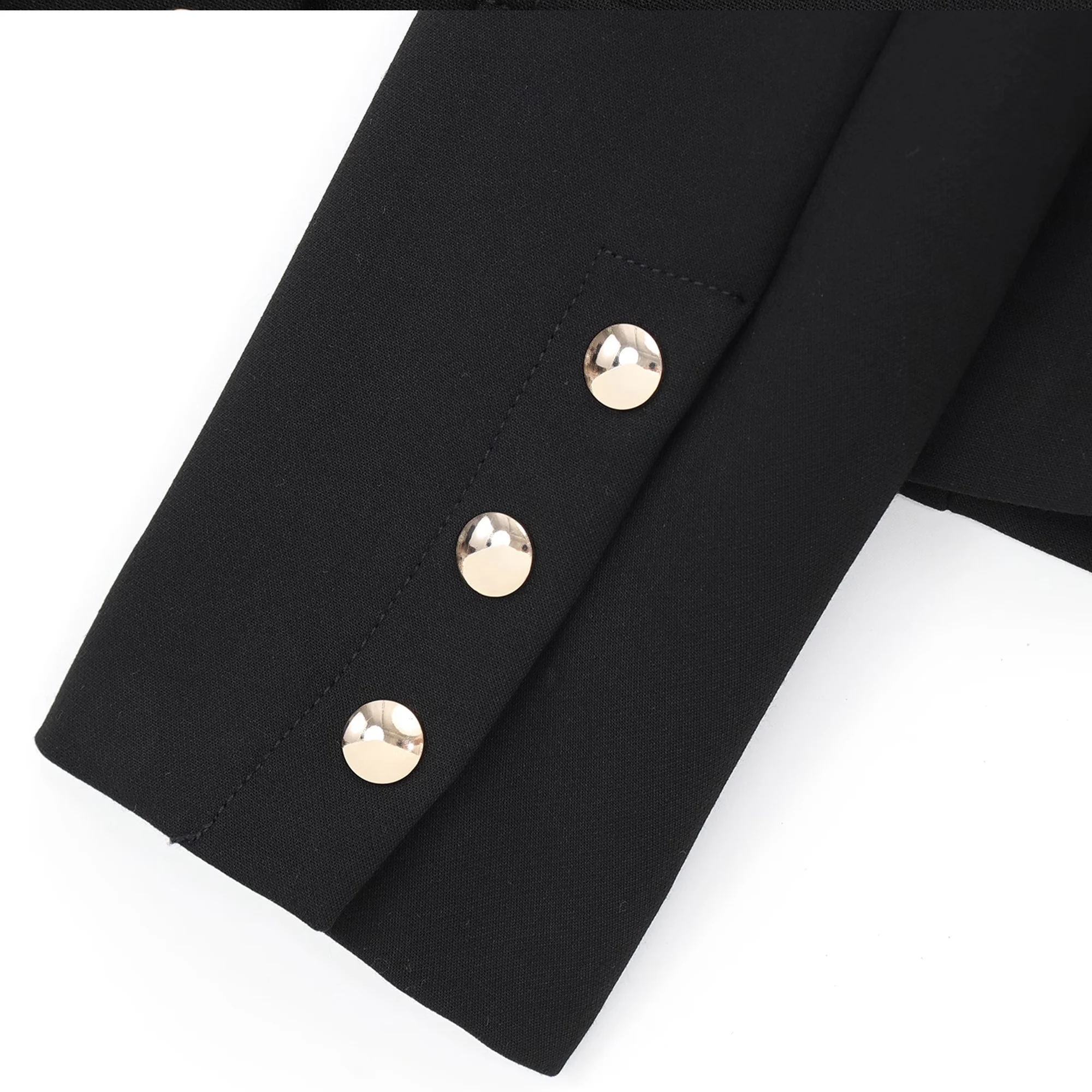 PB&ZA dames 2024 herfst en winter nieuwe jas opstaande kraag metalen gesp werkkleding ontluchter tas decoratie kort jasje