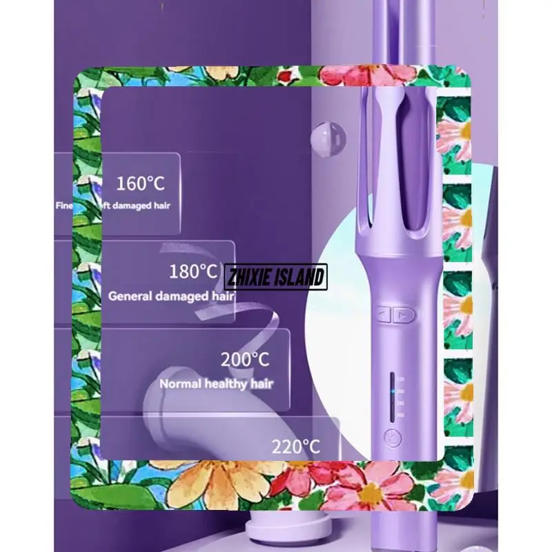 Rolo de ondulação de cabelo automático, entrega em 24 horas, 32mm, com controle de temperatura, ferramentas de estilo, ferro de cabelo, plugue americano