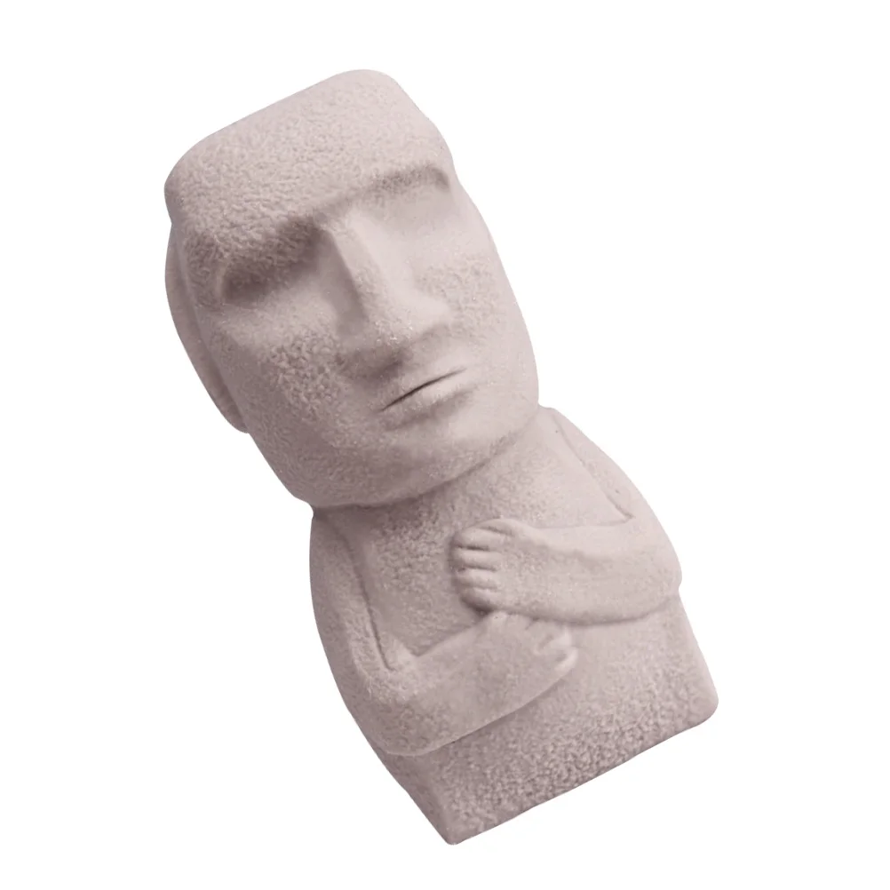 

1pc Unzip Squeeze Toy TPR Material Smooth Surface Moai Shaped Fidget Toy Lightweight Boredom