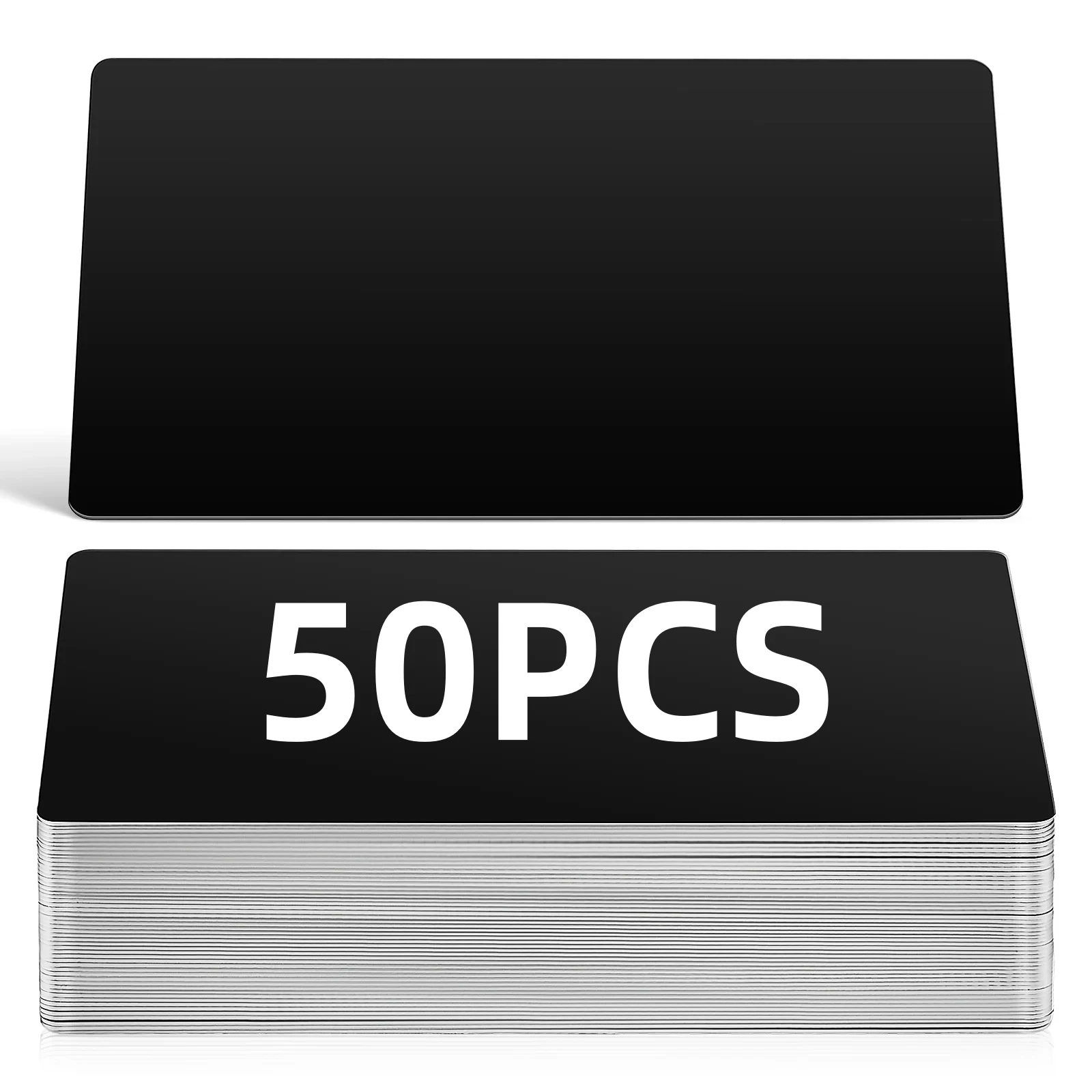 NEJE 50pcs Black Aluminum Card for CNC Laser Engraving Machine Engraving, Laser Crafts Making, Multi-purpose Metal Business Card
