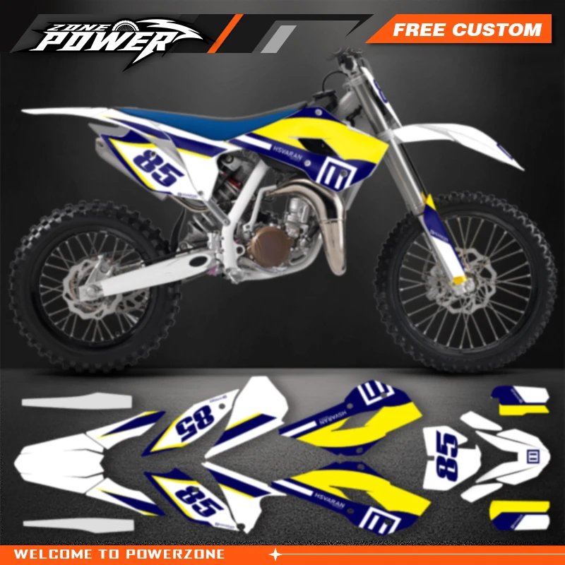 

Наборы клейких наклеек для мотоциклов Powerzone для Husqvarna 2014 2015 2016 2017 TC85 TC 85, индивидуальная графика