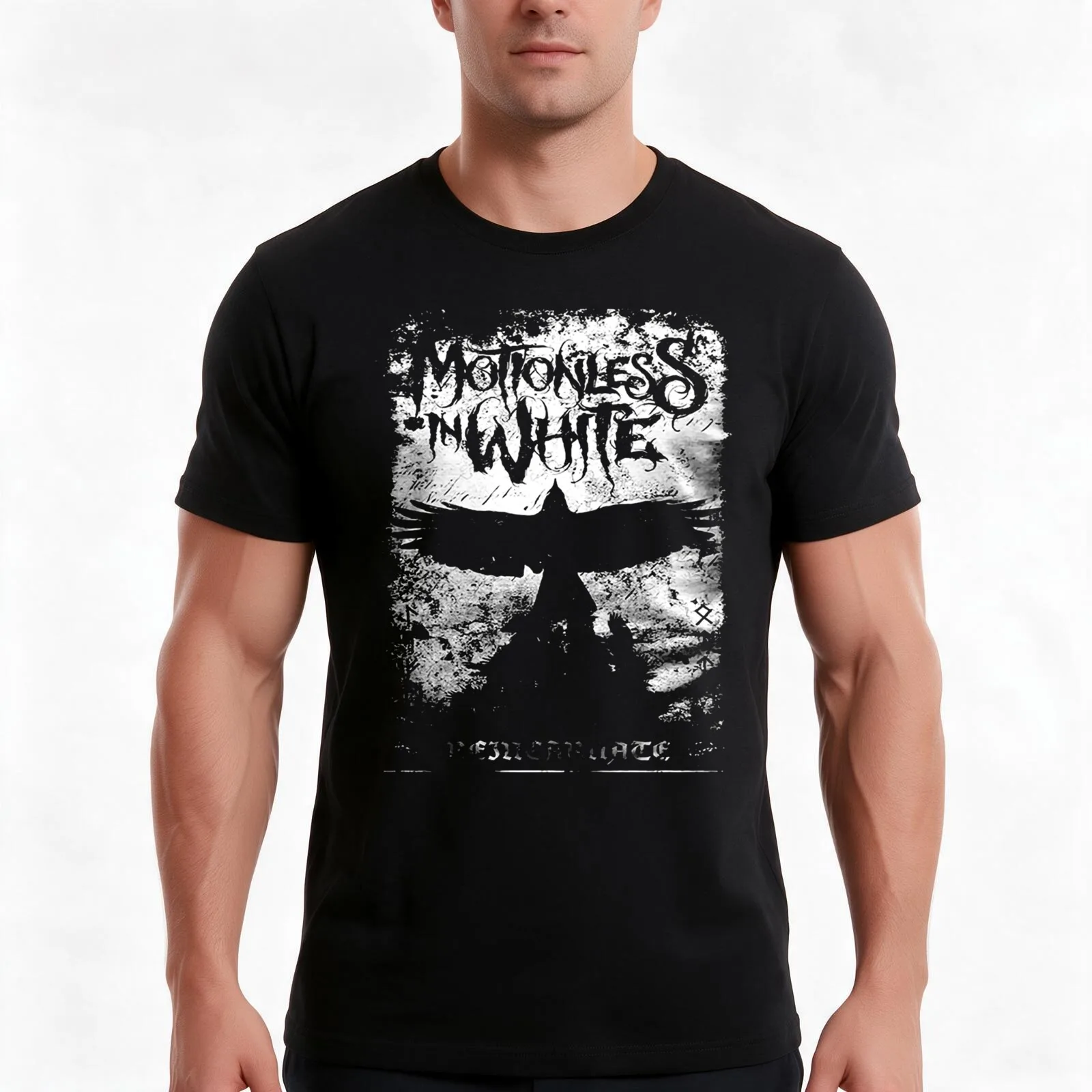 Motionless in White T-Shirt, Summer Casual Cotton Tee, Oversized Streetwear Tops, Vintage Graphic Print, Loose Fit Short Sleeve