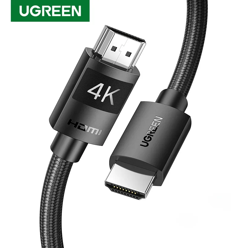 UGREEN HDMI Cable 4K/60Hz High Speed PVC Nylon Braided 2.0 Cable PS4 Xbox Aux Ethernet HDMI Compatible Cables
