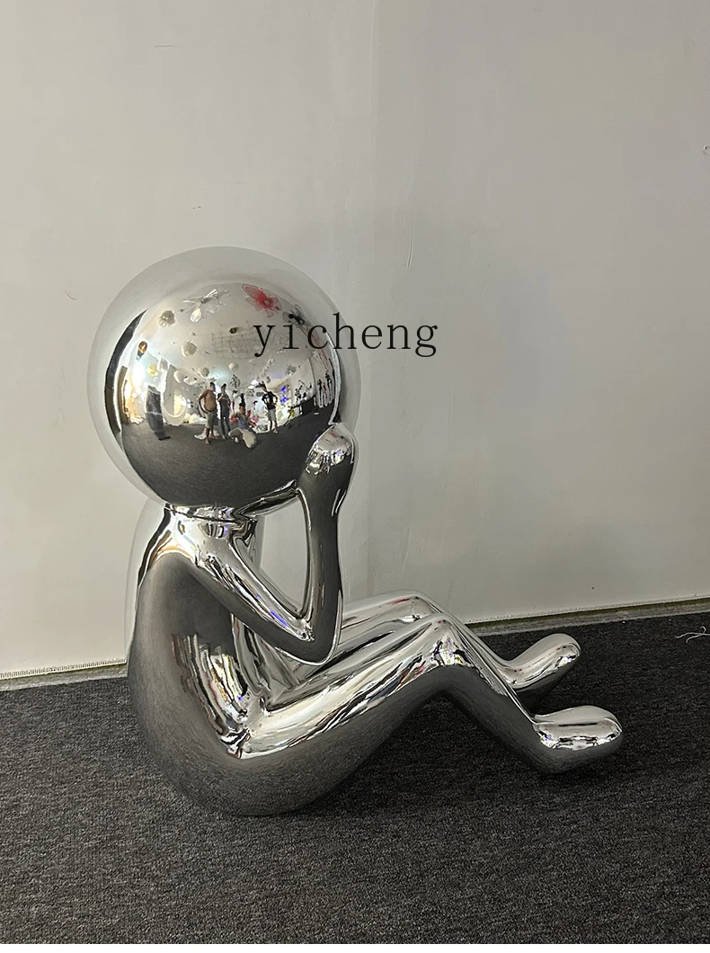 WL cartoon abstract thinking villain chin support figure sculpture sample room hotel decorative art ornament