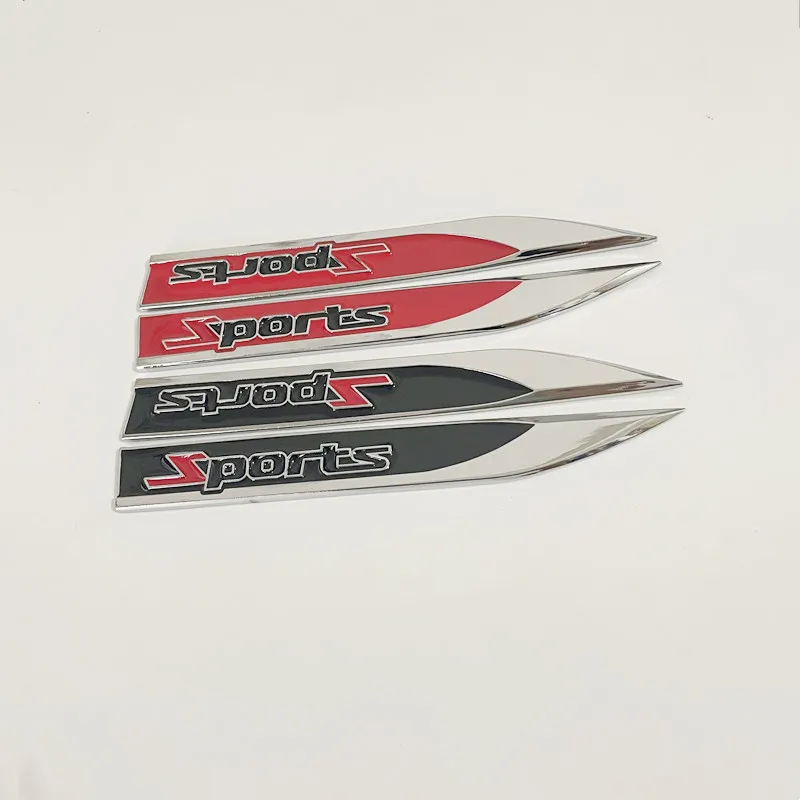 1Pairs 3D Metal Sports Emblem Badge Car Fender Side Sticker For Audi Ford Nissan Toyota Turbo Honda Auto Accessories