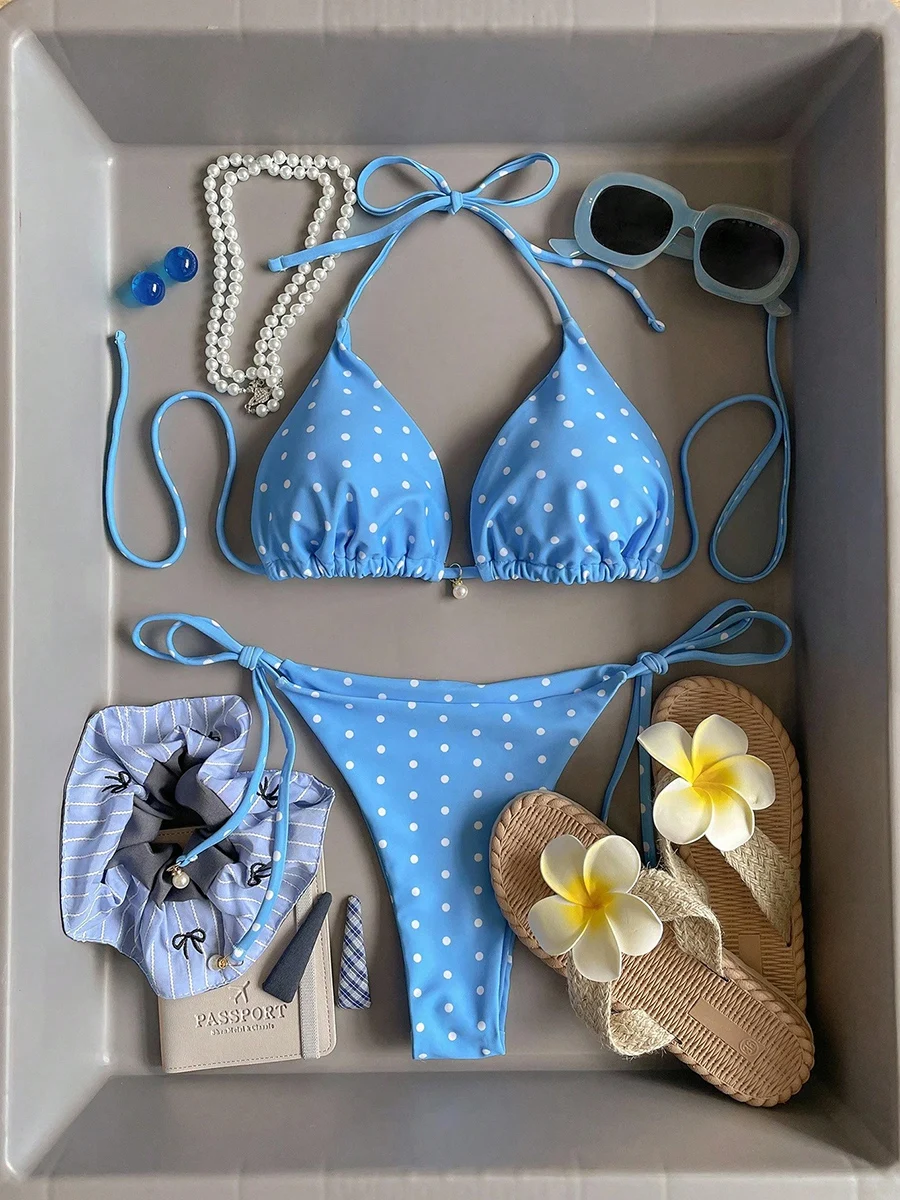 

Sexy Micro Bikini 2025 Women's Swimsuit Female Swimwear Mini Thong Bikinis Set Two-piece Beachwear Brazilian Halter Bathing Suit