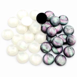 New Fashion 40pcs 12mm Black White Color Flat Back Resin Cabochons Cameo