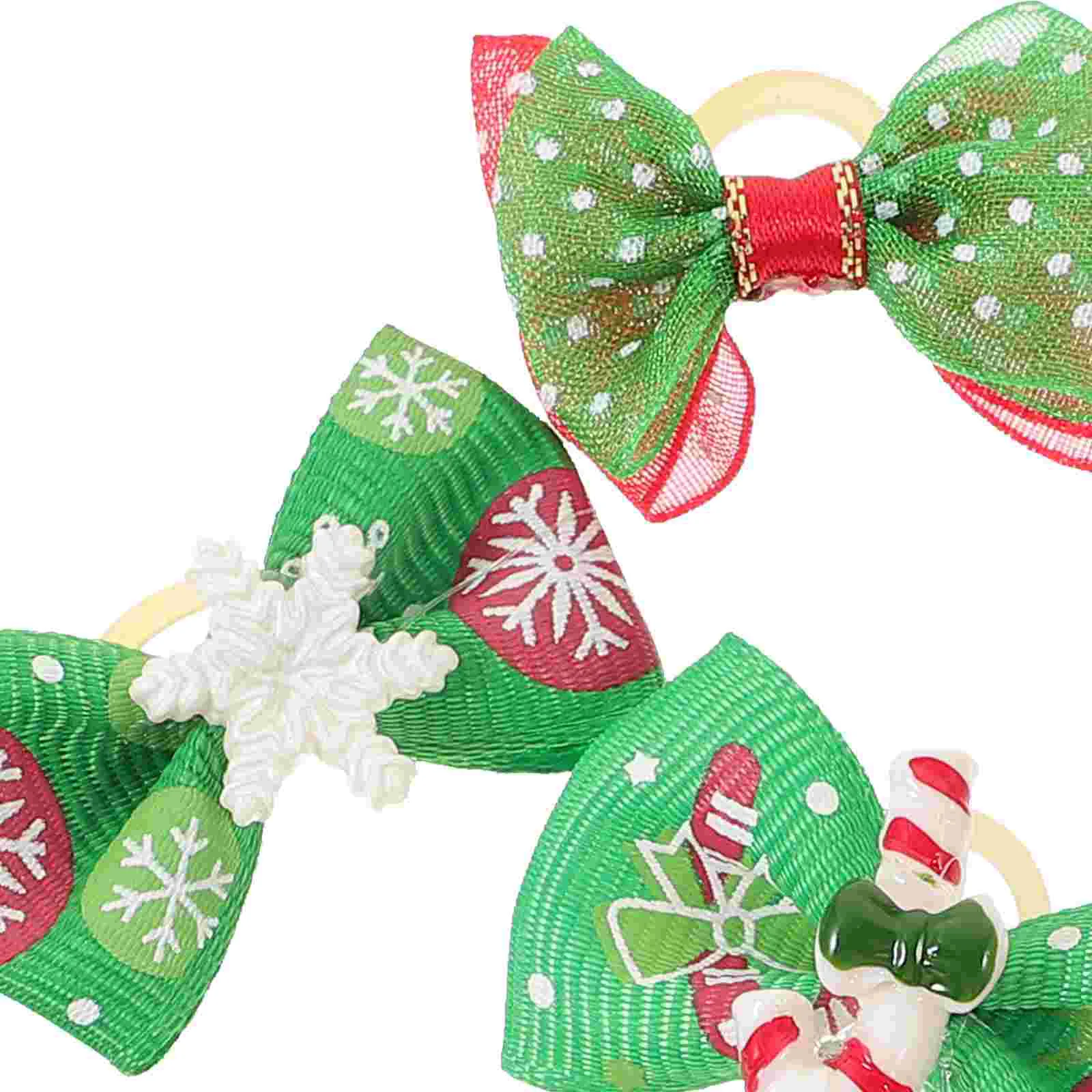 10 Pcs Christmas Dog Bow Santa Claus Snowman Pet Headdress Hair Decor Pets Grooming Bows Bands Pin Bowtie Small Xmas