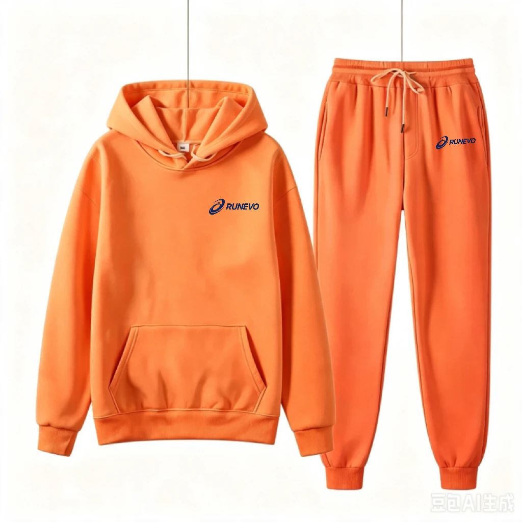 Women's Fashion Printed Autumn and Winter 2-Piece Sportswear Hooded Pullover Pants Sports Suit view 4