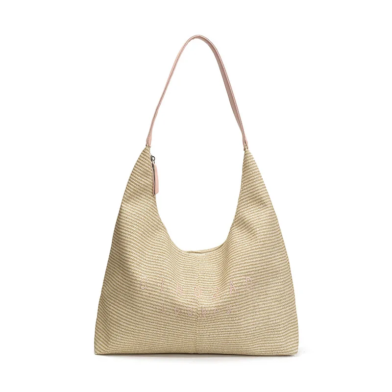 

2025 Minimalist Women Shoulder Bag Stylish Woven Tote Large Capacity Casual Boho Chic Straw Handbag Unique Designer Purse