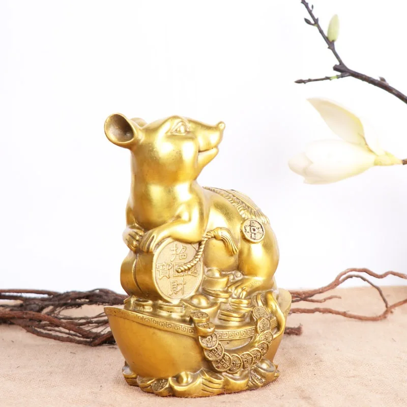 Copper , Zodiac Ornament For Home And Office, Ingot Mouse