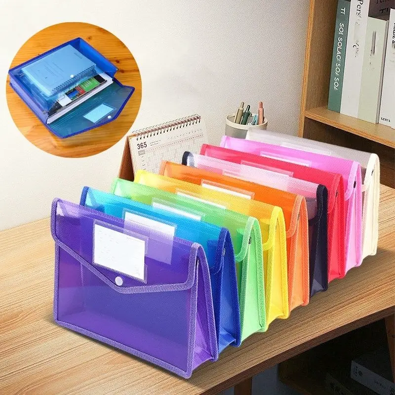 A4 File Folder Stationery Storage Folder Large Capacity Office Organizer Pouch Document Bag Pouch Waterproof Envelope File