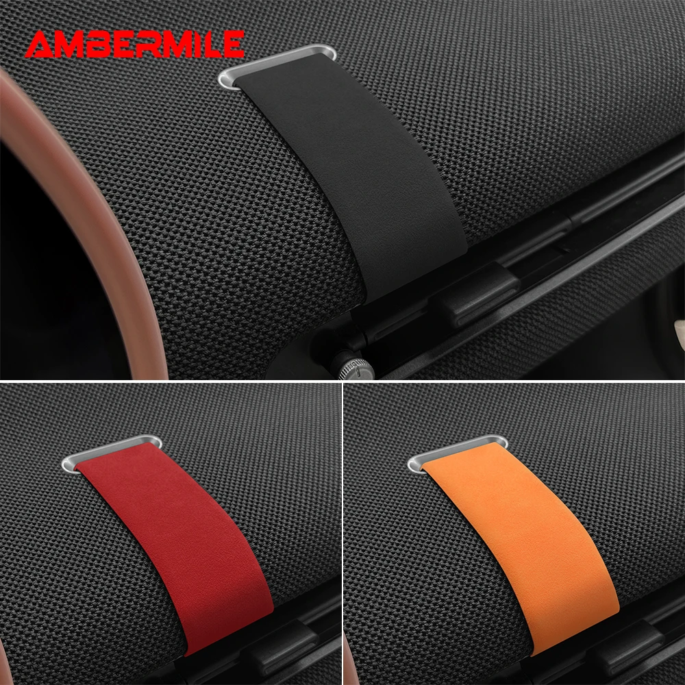 For Mini Cooper S F66 Electric EV J01 E SE 2024 2025 Car Co-pilot Above Air Outlet Vent Flannel Decorative Sticker Suede Styling - view 6