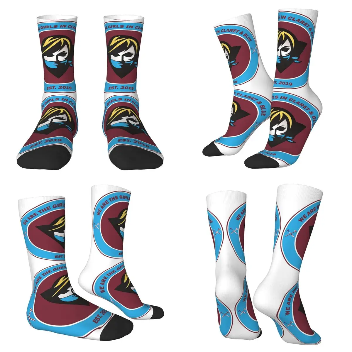 

Бордовые и синие носки для девочек, впитывающие пот чулки в стиле Харадзюку, всесезонные длинные носки, аксессуары для подарков унисекс