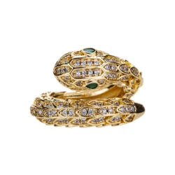 Fashion Gold Color Snake Ring For Women Girl Adjustable Exquisite Shiny Cubic Zirconia Finger Ring Wedding Jewelry Gift