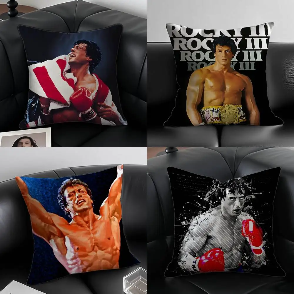 Rocky B-Balboa Boxing Fitness Pillow Case Anti-dustmite Pillowcase Invisible zipper silky short plush Sofa cushion cover