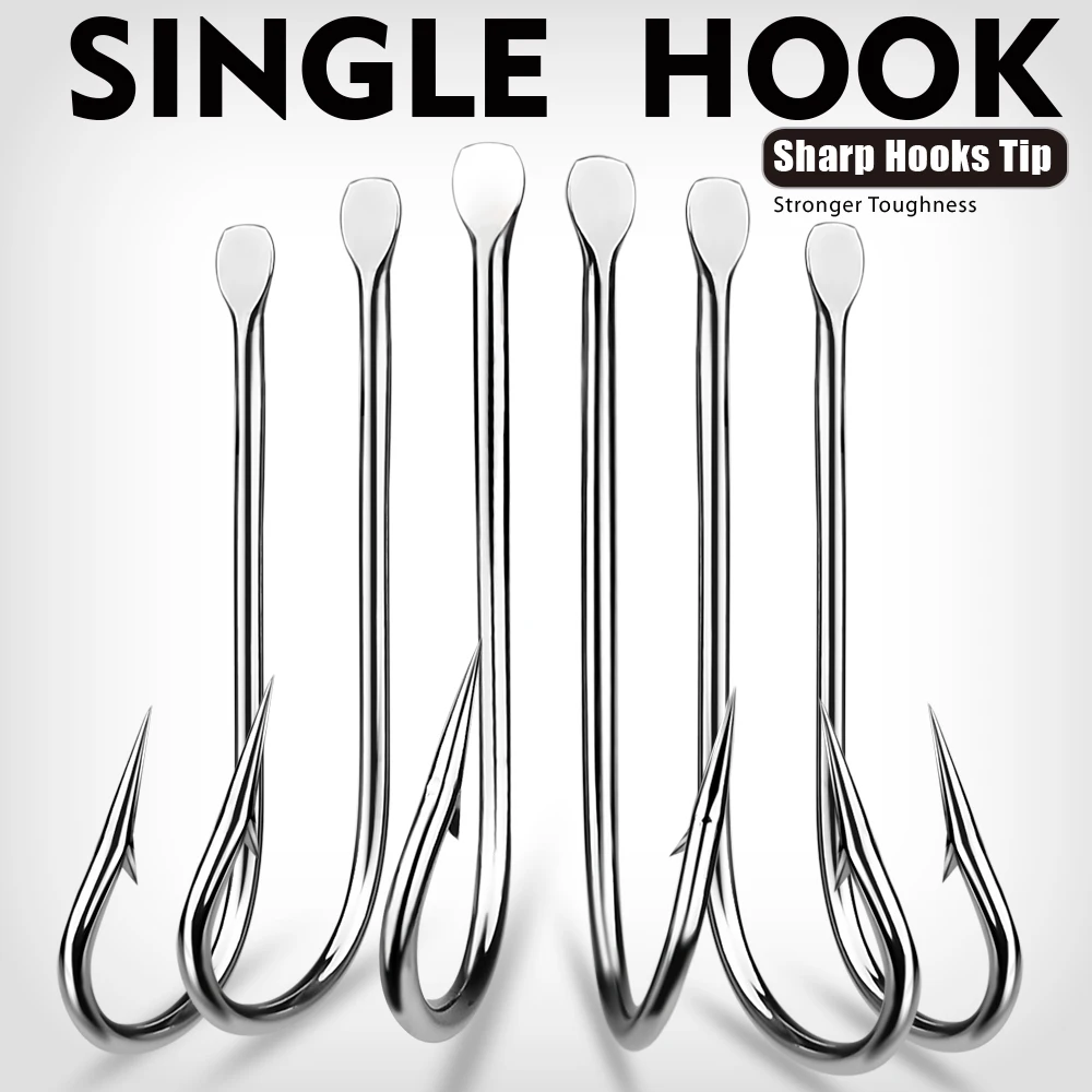 PROBEROS 100pcs High Strength and Corrosion Resistant Aberdeen Long Handled Fish Hooks - Strong & Sharp Fishing Hooks
