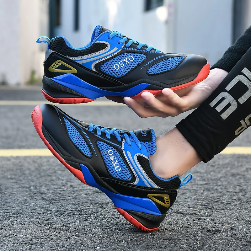 Professional Men Badminton Sport Shoes Blue Male Table Tennis Sneakers Non-slip Gym Fitness Boy Tennis Volleyball Shoes 2401