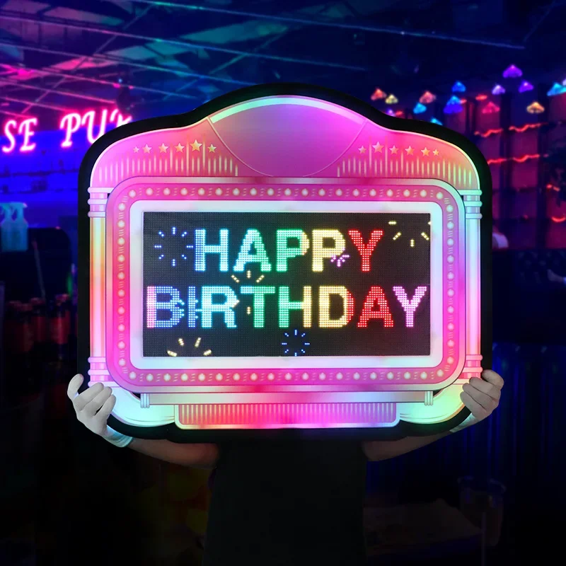 LED luminous hand sign Symphony electronic screen Billboard Mobile APP Light sign Light box Bar atmosphere props