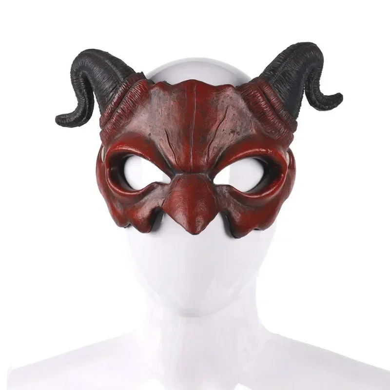 Upgraded  RP Devil Half Face Mask Carnival Halloween Party  Makeup Costume Props Halloween  Decoration Props Mask Half Face Mask