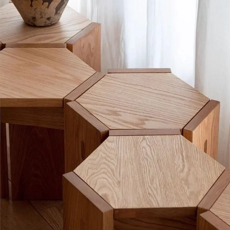 

Nordic camphor wood stool stacked dining stool household living room square stool modern simplicity