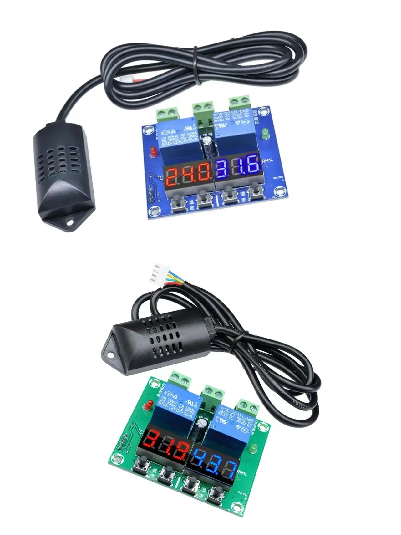 ZFX-M452 DC 12V LED Digital Thermostat Temperature & Humidity Control Thermometer Hygrometer Controller Relay Module Probe