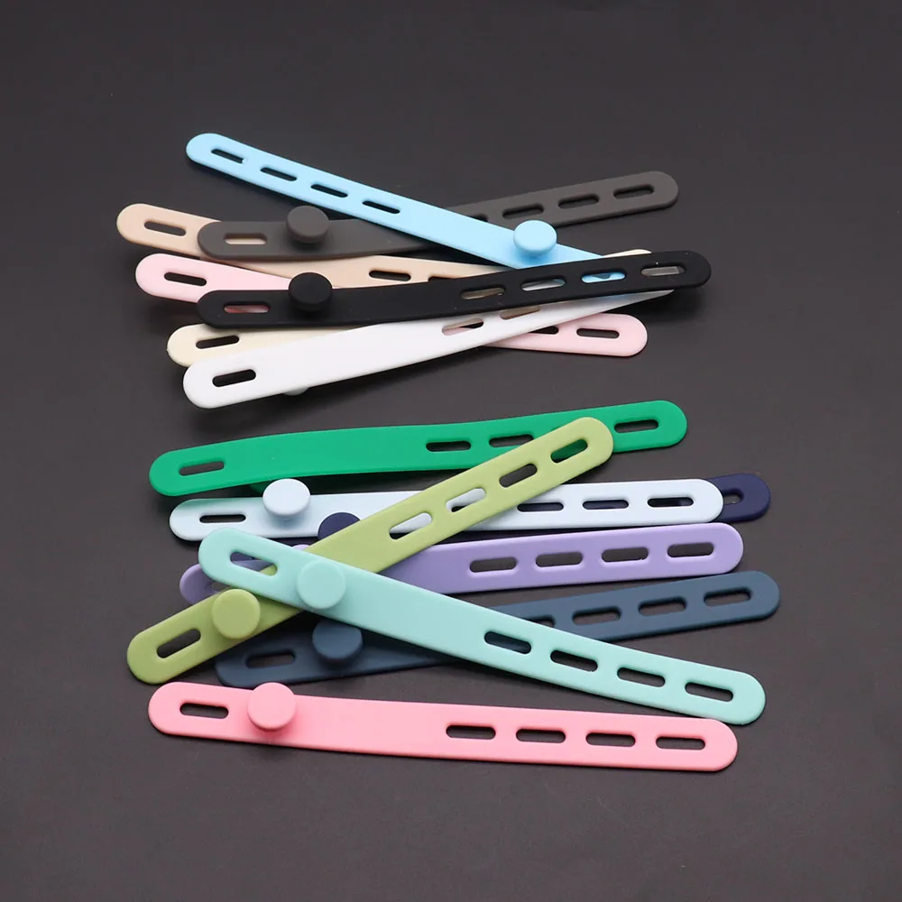 5PCS Soft Silicone Cable Ties Reusable Cable Winder Organizers Adjustable Fastening Wire Straps Multi-Purpose Cord Holder
