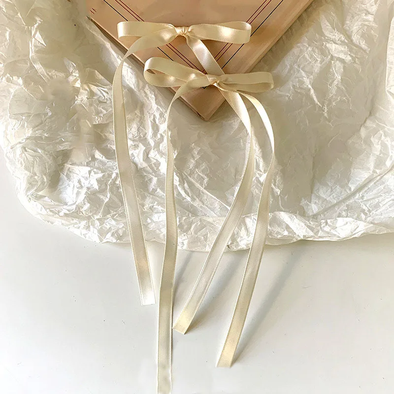 4 Stück süße und süße Schleifen-Haarspange, französisches romantisches langes Streamer-Haar-Accessoire, multifunktionale Kopfbedeckung, geeignet für den Urlaub – Detail 5