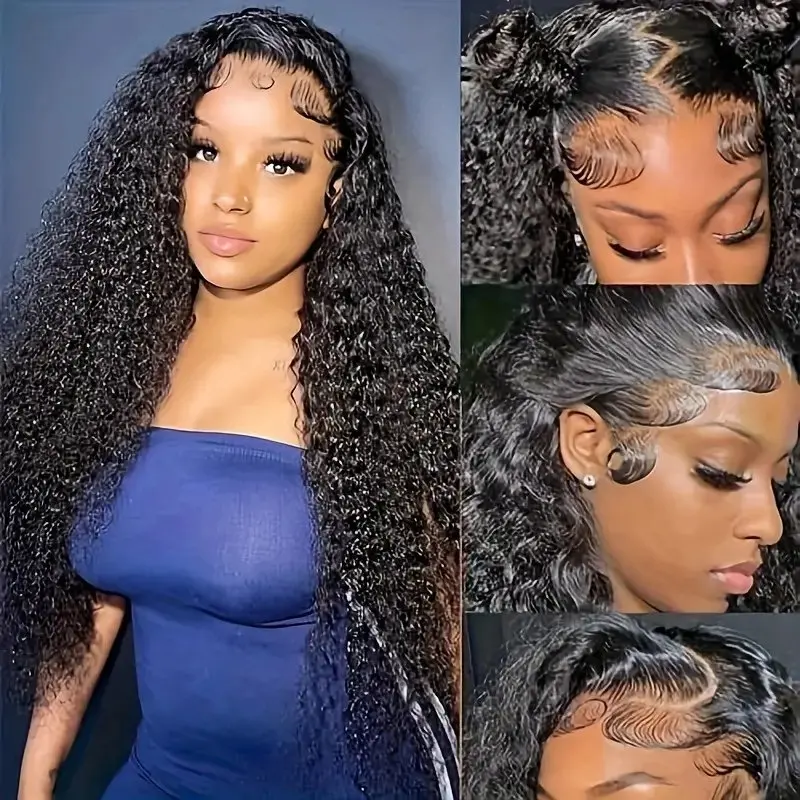 Rosabeauty Deep Wave 250% Density 13x4 HD Lace Front Human Hair Wigs 5X5 Preplucked Glueless Ready To Go Curly Wig 40 Inches