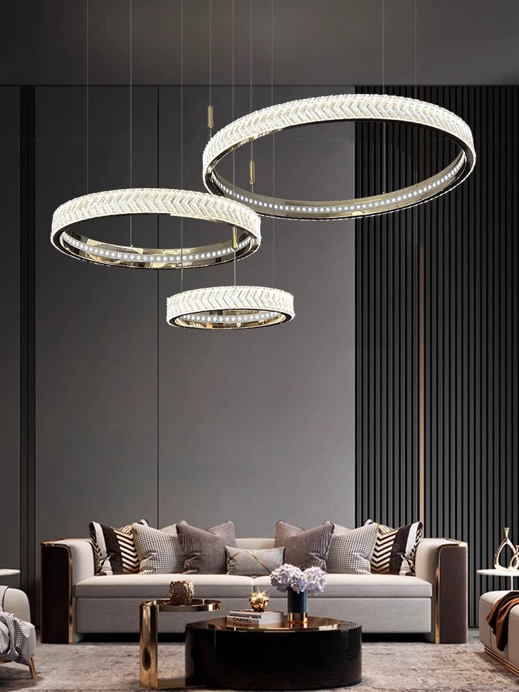 Minimalist Postmodern 2024 Round Chandeliers Luxury Hanging Lamps Gold Living Room Decoration Light Fixture Lustres Lamparas