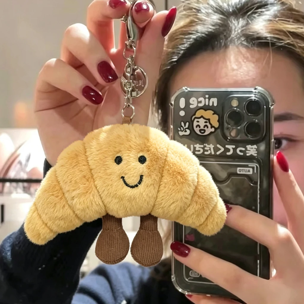Marshmallow Ball Plush Keychain, Golf Keychain, Croissant Plush Toy, Cherry, Xue Long Plush Bag Charms