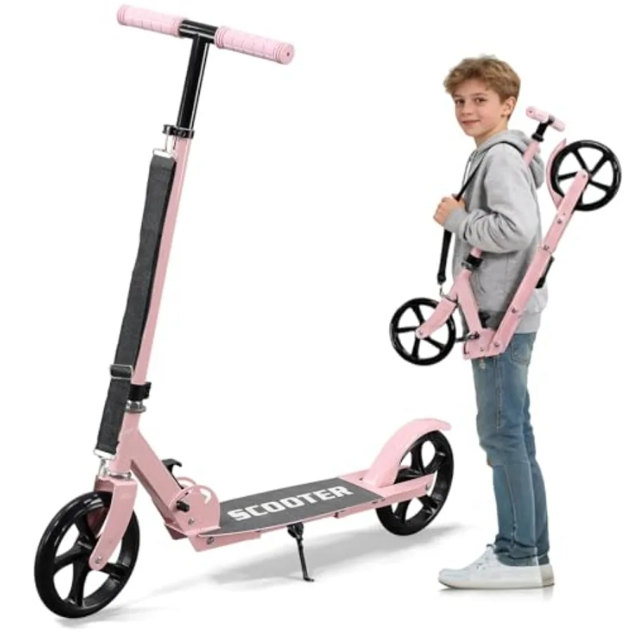 

Самокат для подростков и взрослых - Сверхпрочный складной самокат с нескользящей большой платформой, портативный дизайн для путешествий, регулируемая высота