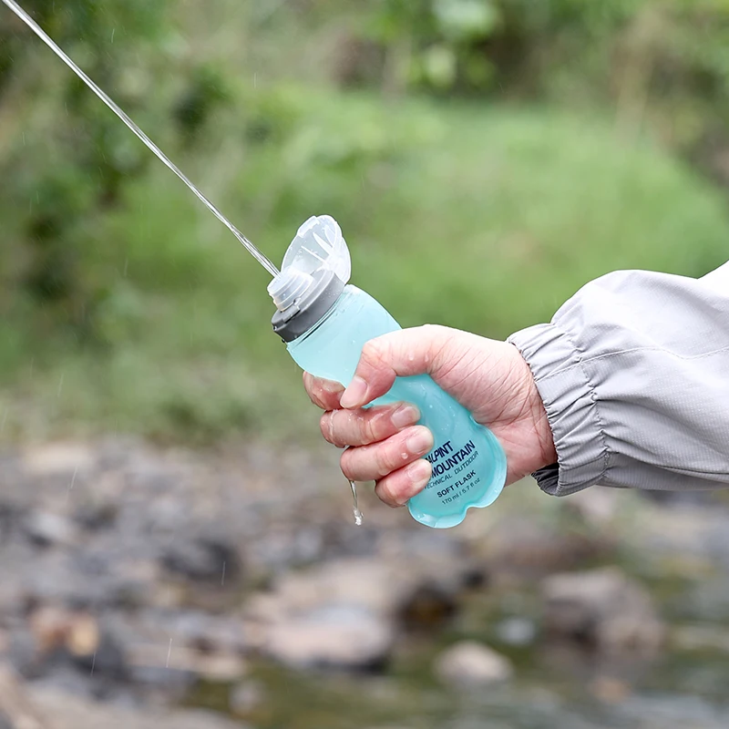 170ml Foldable Leak-Proof Soft Collapsible Nutrition Flask for Hydration Pack BPA Free TPU, Lightweight,Easy Open Cap Running - view 5
