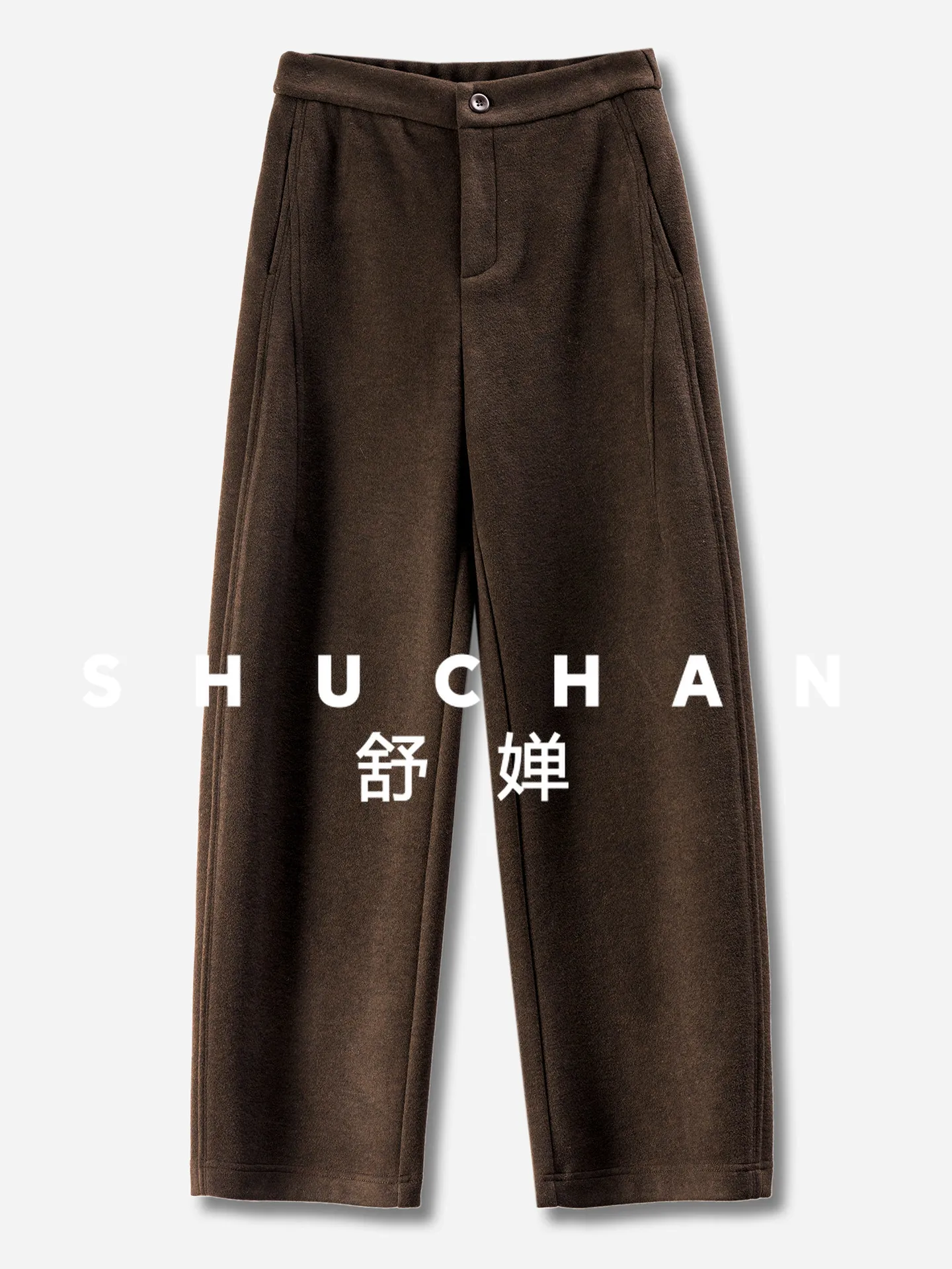 French Slim and Velvet Wool High Waist Soft Tweed Scimitar Pants Women's 50I4 Pantalones Colombianos De Mujer Levanta Cola