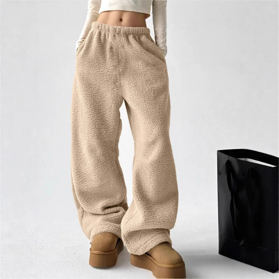 Women's Pants 2025 Autumn And Winter Fashionable Casual Solid Color Trousers Brushed Winter Pants Trousers Female Cargo Pants
