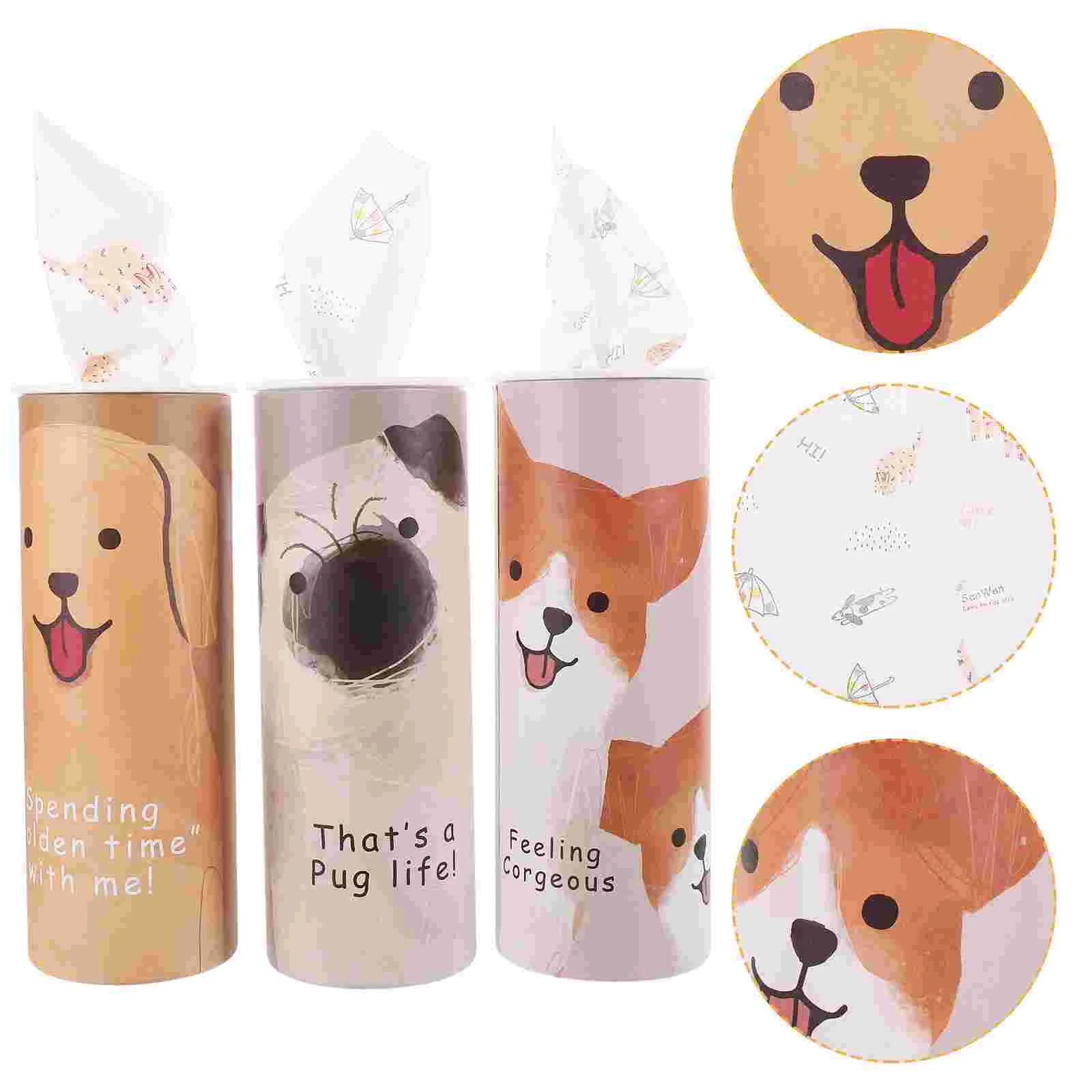 3 Pcs 40 Packs Cup Holder Portable Facial Tissues Car Cylinder Cute Paper Travel