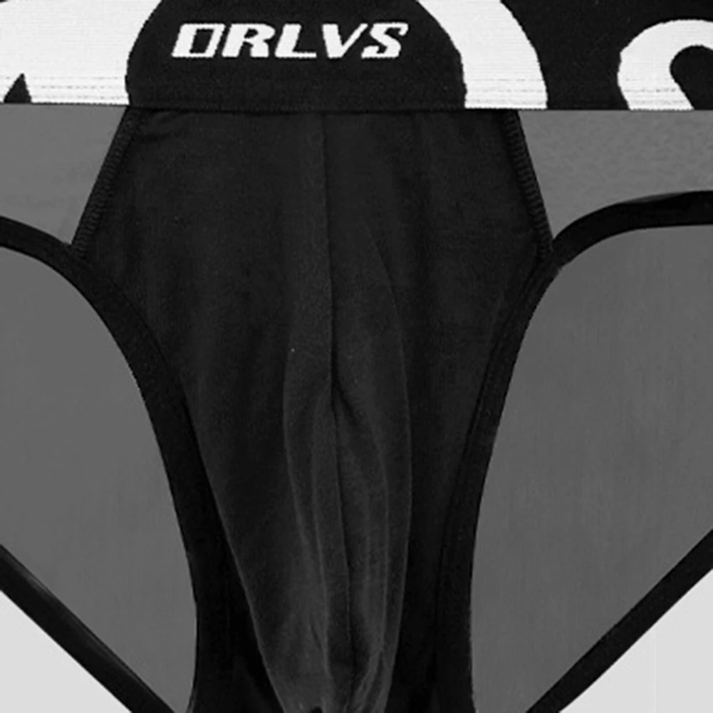 

Men Comfortable Underpants Breathable Mesh Thin Briefs Low Waist Solid Color Underwear with Pouch for All Day Wear